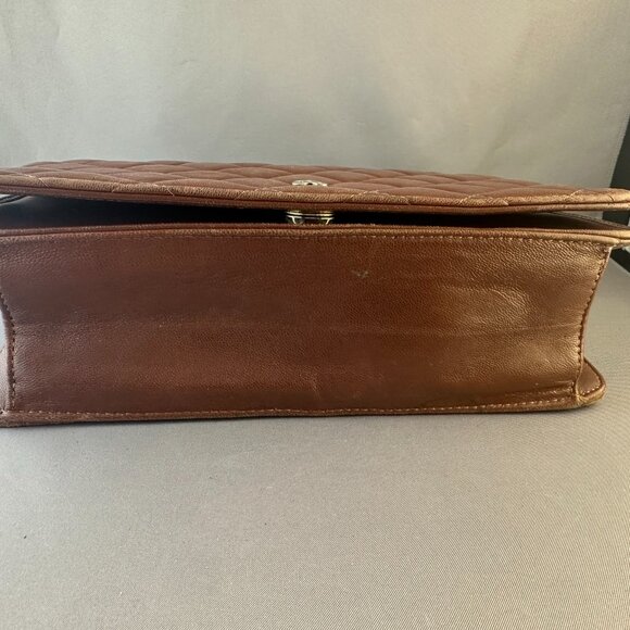 👜 Vintage Jay Herbert Brown Quilted Leather Shoulder Bag - So Soft - Picture 8 of 12